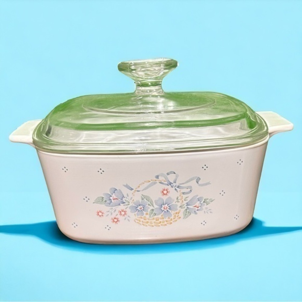 Vintage Corning Ware‎ Blue Ribbon Casserole Dish Glass Lid 1.5 Liter